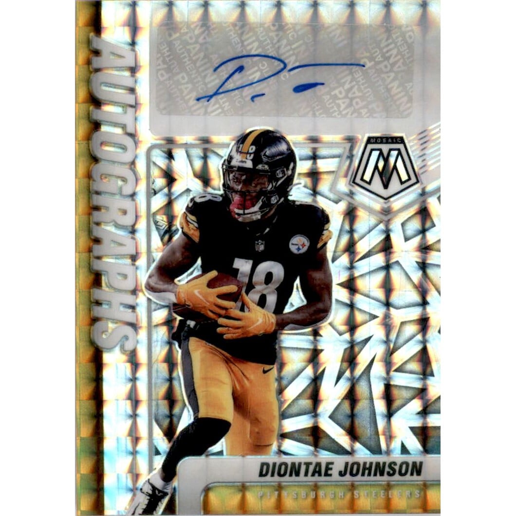 2021 Panini Mosaic Autographs Mosaic #40 Diontae Johnson. rookie card picture