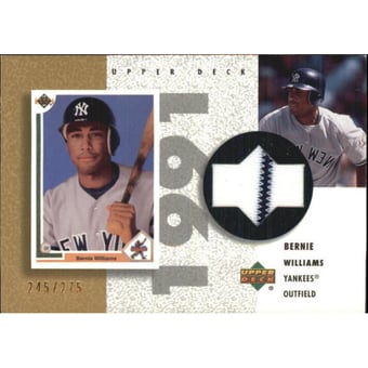 2002 UD Authentics Reverse Negative Jerseys Gold #RBW Bernie Williams