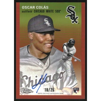 2023 Topps Chrome Platinum Anniversary Autographs Orange Refractors #CPAOCO Oscar Colas