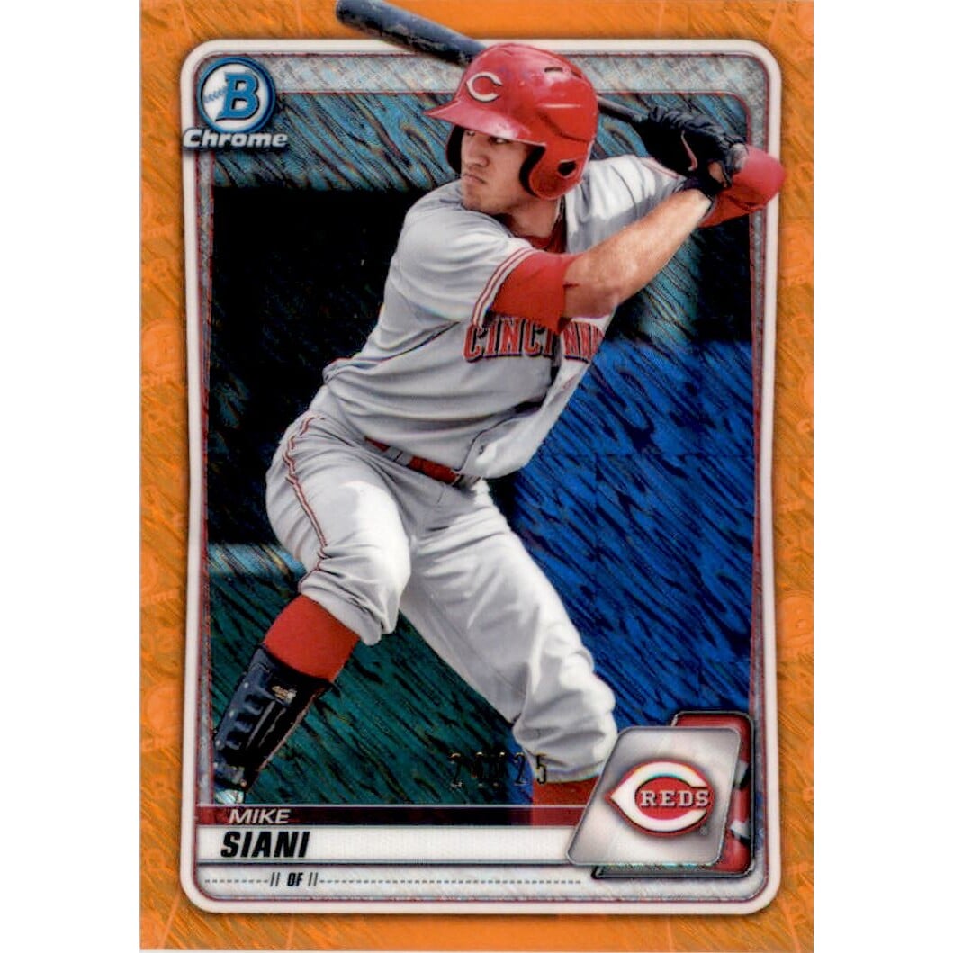 2020 Bowman Chrome Prospects Orange Shimmer Refractors #BCP178 Mike Siani. rookie card picture
