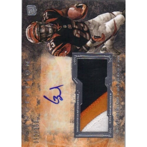 2013 Topps Inception Rookie Jumbo Patch Autographs #IAJPGB Giovani Bernard/150. rookie card picture