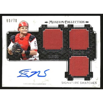 2014 Topps Museum Collection Signature Swatches Triple Relic Autographs #SSTDM2 Devin Mesoraco/70
