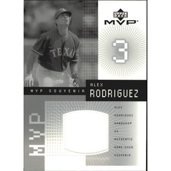 2002 Upper Deck MVP Game Souvenirs Jersey #JAR Alex Rodriguez