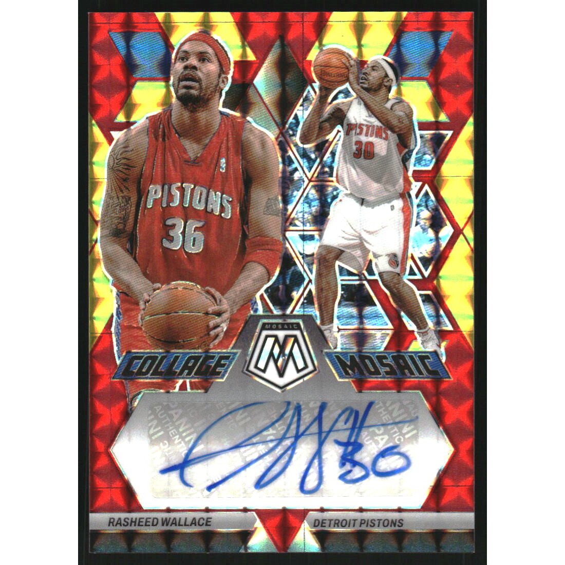 2022-23 Panini Mosaic Collage Autographs Mosaic Choice #15 Rasheed Wallace. rookie card picture