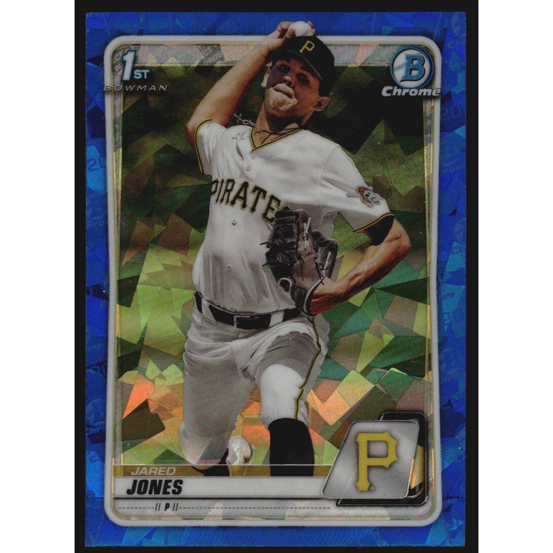2020 Bowman Chrome Draft Sapphire #BD70 Jared Jones. rookie card picture