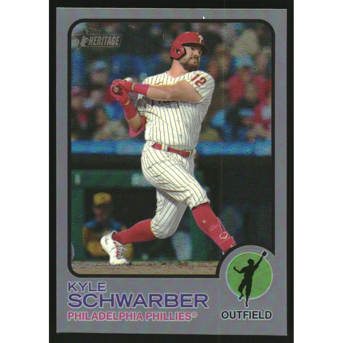 2022 Topps Heritage Chrome Refractors #722 Kyle Schwarber. rookie card picture