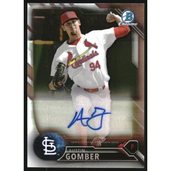 2016 Bowman Chrome Prospect Autographs Refractors #BCAPAG Austin Gomber