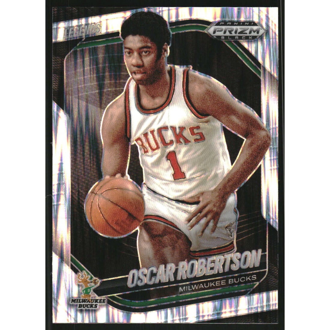 2024-25 Panini Prizm Black Prizms Skewed #296 Oscar Robertson LGD. rookie card picture
