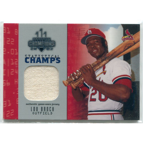 2003 Donruss Champions Statistical Champs Materials #15 Lou Brock Jsy/250. rookie card picture