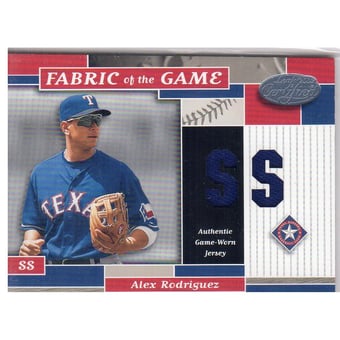 2002 Leaf Certified Fabric of the Game #68PS Alex Rodriguez Rgr/50
