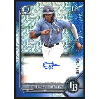 2022 Bowman Chrome Prospect Autographs HTA Choice Refractors #CPAEC Estanli Castillo