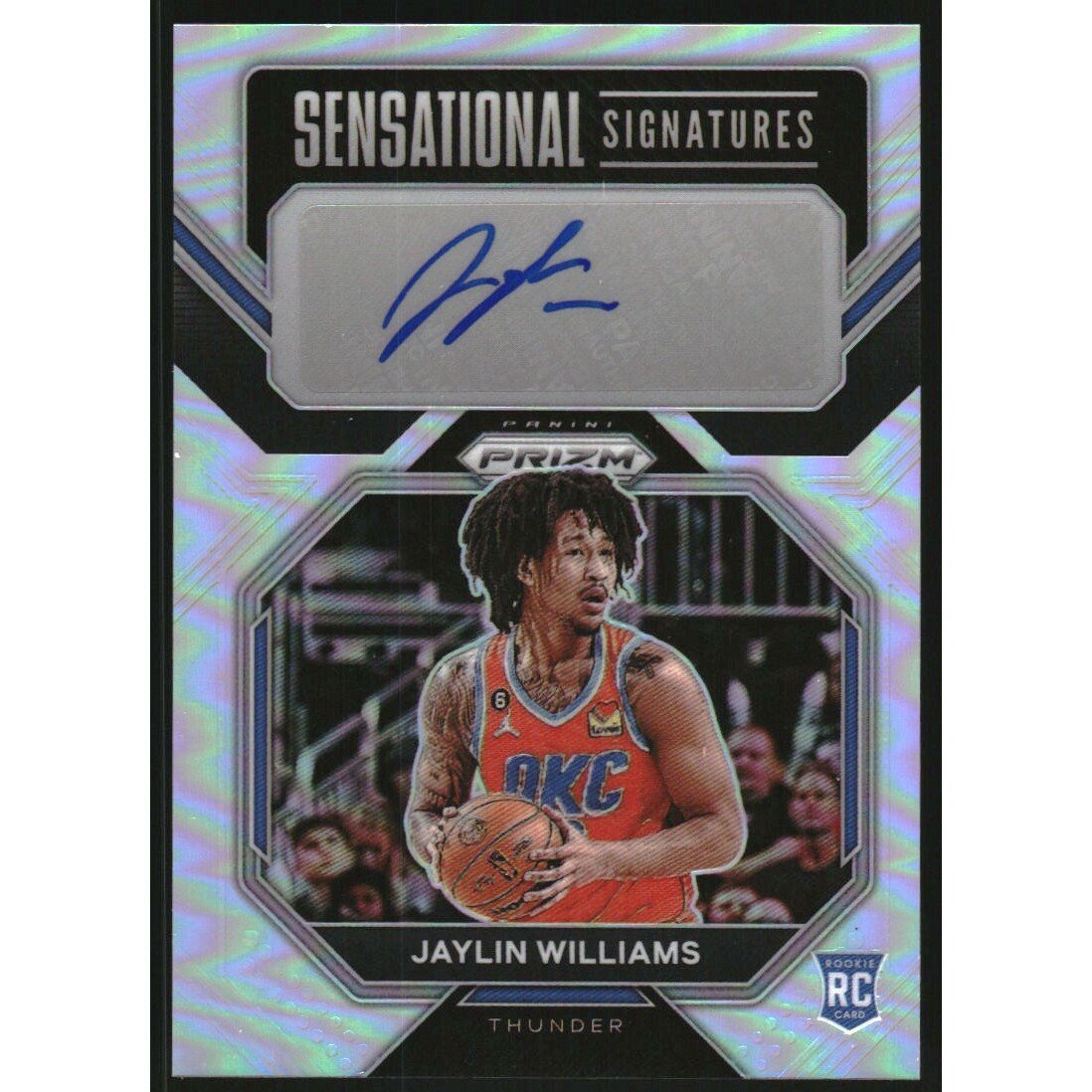 2022-23 Panini Prizm Sensational Signatures Prizms Silver #86 Jaylin Williams. rookie card picture