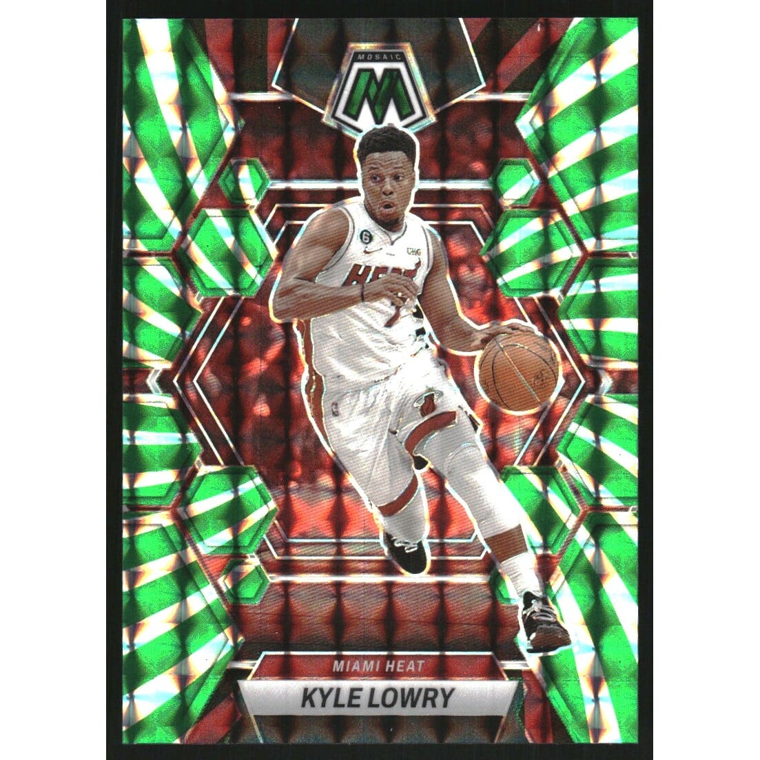 2022-23 Panini Mosaic Mosaic Green Swirl FOTL #166 Kyle Lowry. rookie card picture