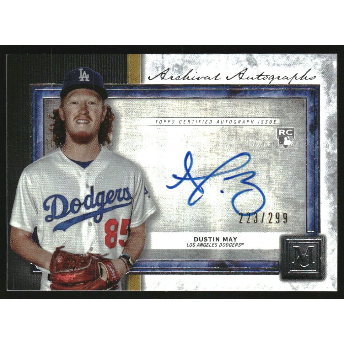 2020 Topps Museum Collection Archival Autographs #AADM Dustin May. rookie card picture