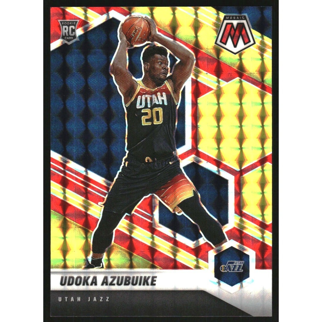 2020-21 Panini Mosaic Mosaic Choice Fusion Red and Yellow #234 Udoka Azubuike. rookie card picture