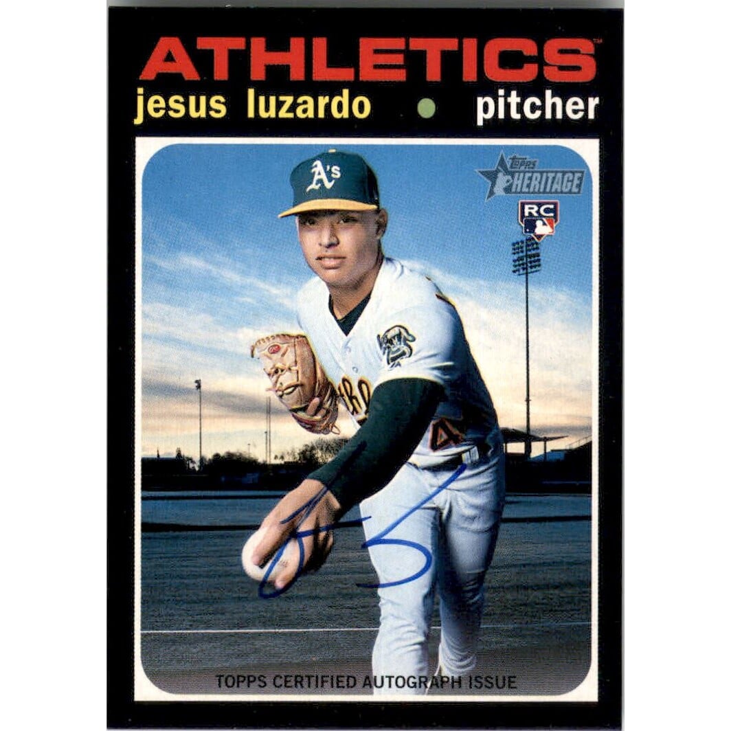 2020 Topps Heritage Real One Autographs #ROAJL Jesus Luzardo. rookie card picture