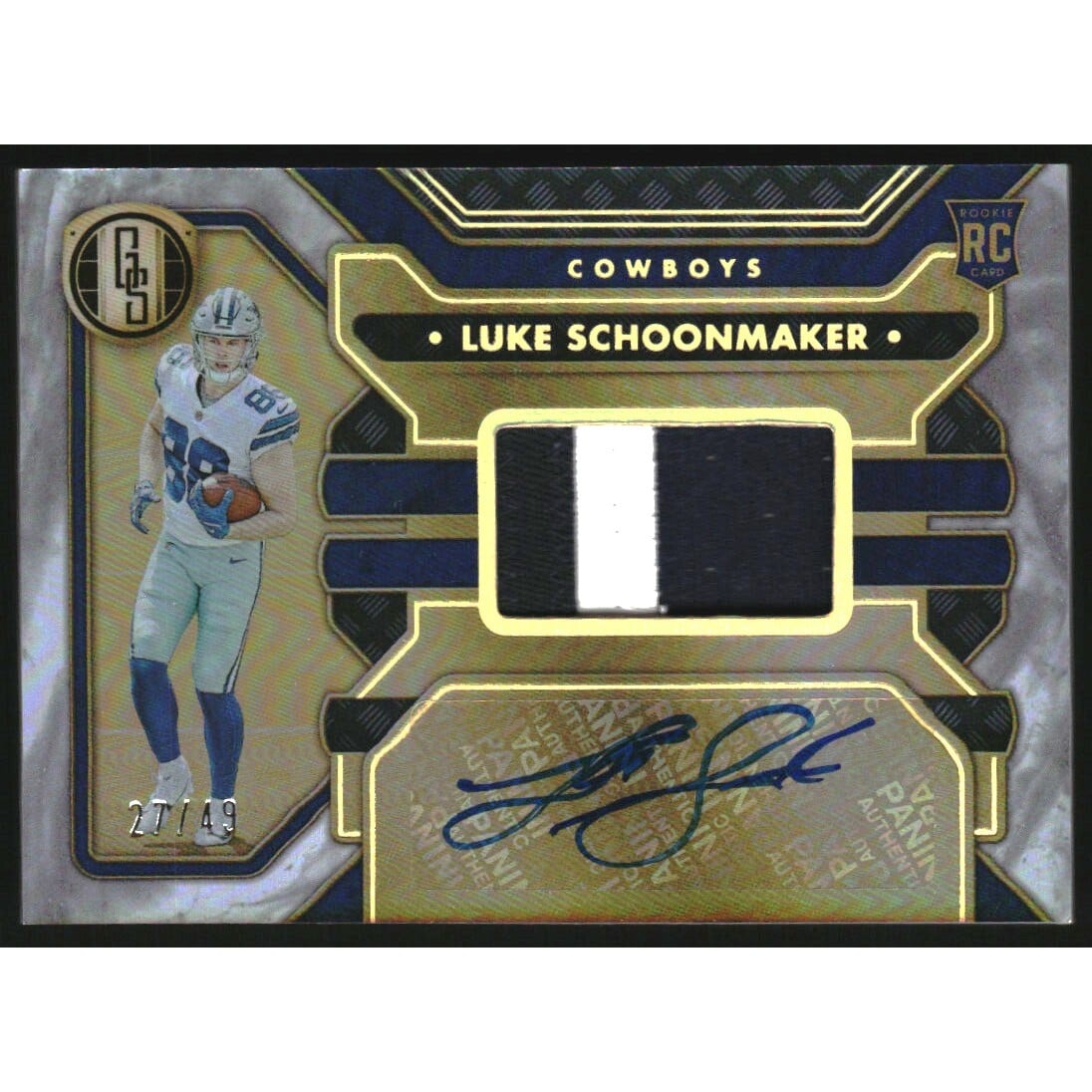 2023 Panini Gold Standard White Gold #224 Luke Schoonmaker JSY AU. rookie card picture