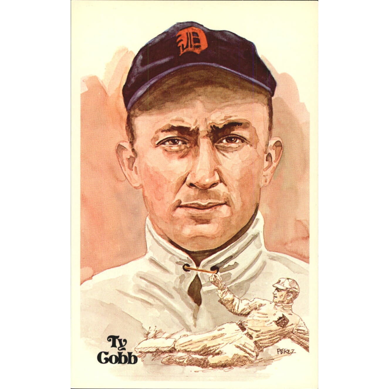 1980-02 Perez-Steele Hall of Fame Postcards #1 Ty Cobb
