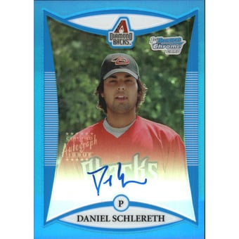 2008 Bowman Chrome Draft Prospects Blue Refractors #BDPP119 Daniel Schlereth AU