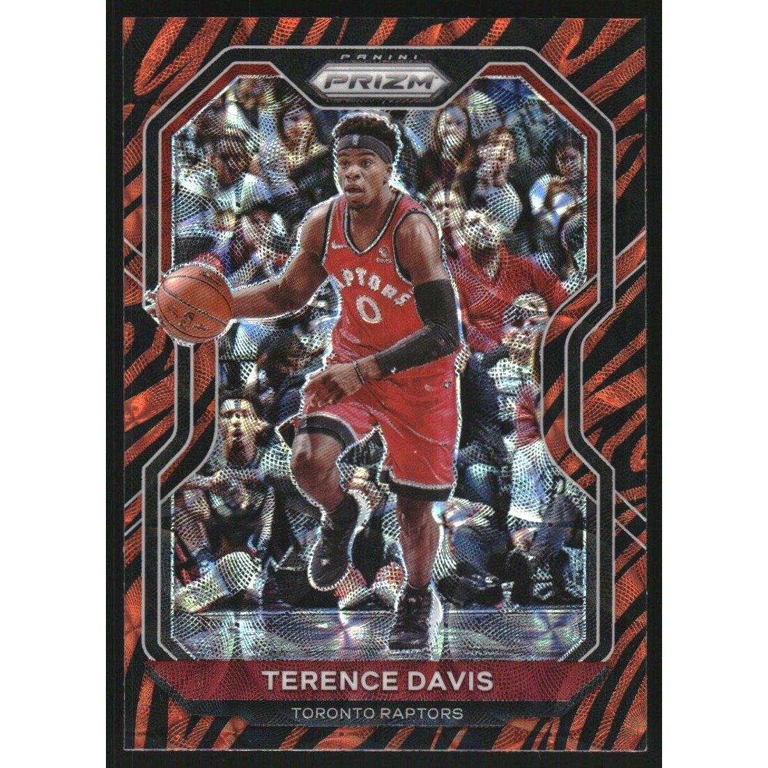 2020-21 Panini Prizm Prizms Choice Tiger Stripe #197 Terence Davis II. rookie card picture