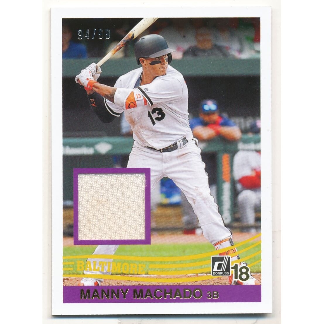 2018 Donruss '84 Retro Materials Gold #R84MM Manny Machado. rookie card picture