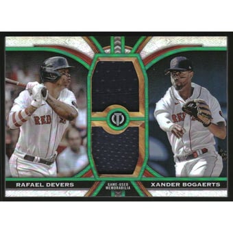 2023 Topps Tribute Dual Player Relics Green #DRDB Rafael Devers/Xander Bogaerts