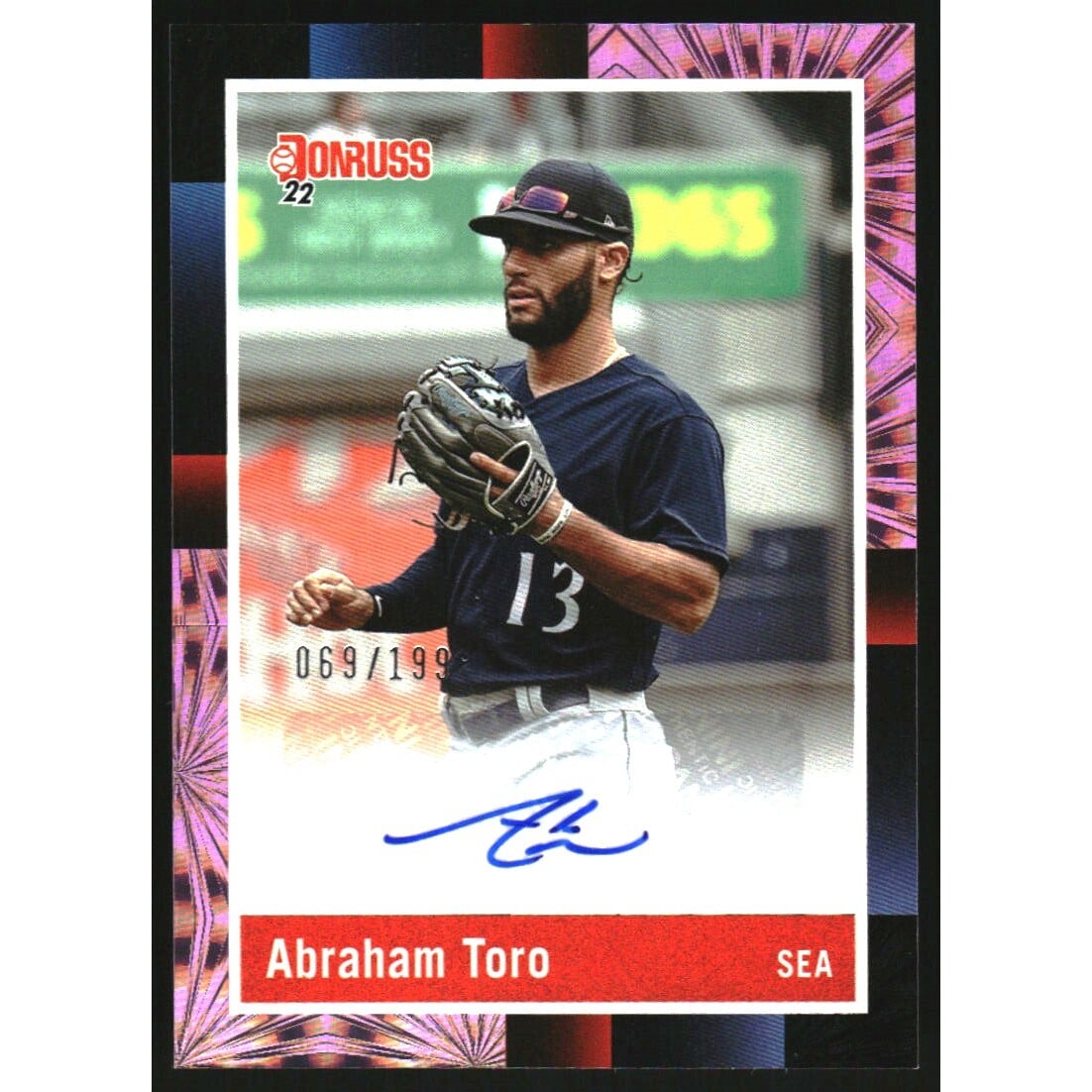 2022 Donruss Retro '88 Signatures Pink Fireworks #96 Abraham Toro/199. rookie card picture