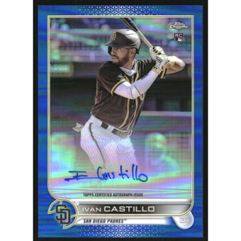 2022 Topps Chrome Rookie Autographs Blue Refractors #RAIC Ivan Castillo