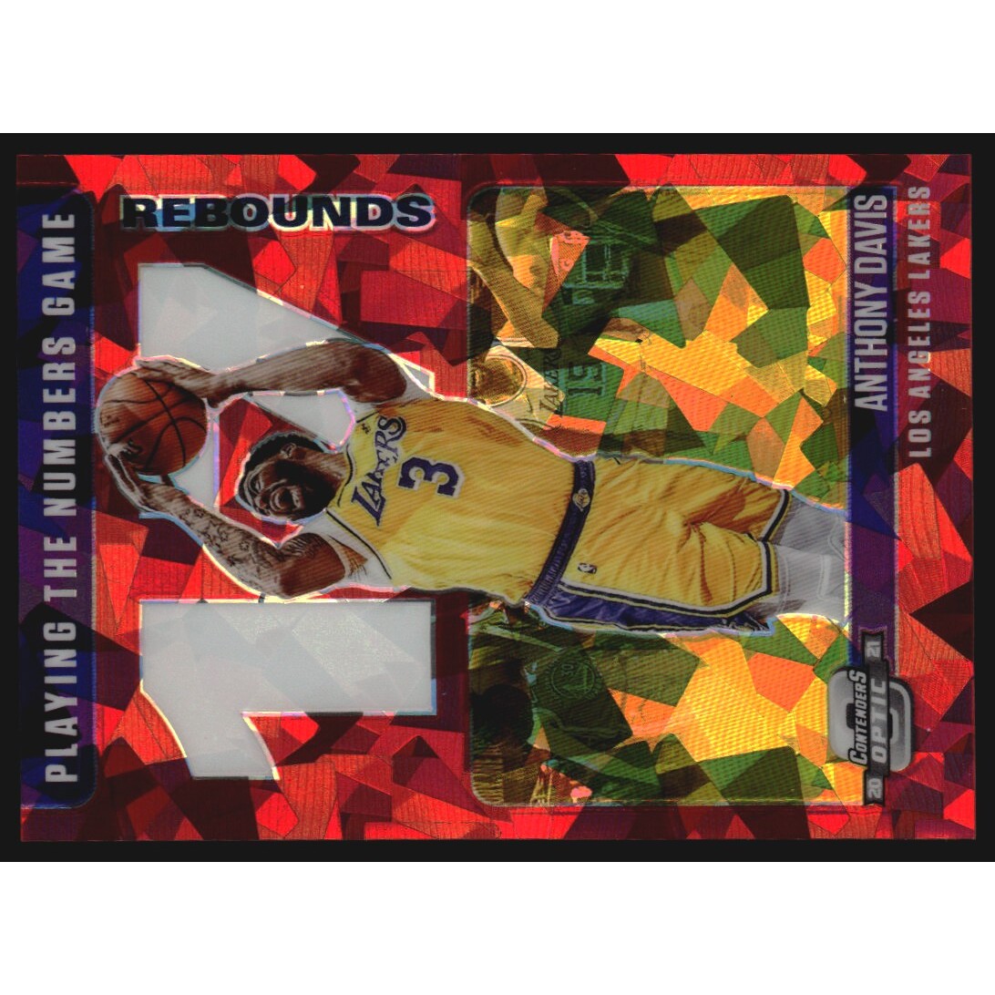2020-21 Panini Contenders Optic Playing the Numbers Game Red Cracked Ice #27 Anthony Davis 2020-21 Panini Contenders Optic Playing the Numbers Game Red Cracked Ice #27 Anthony Davis