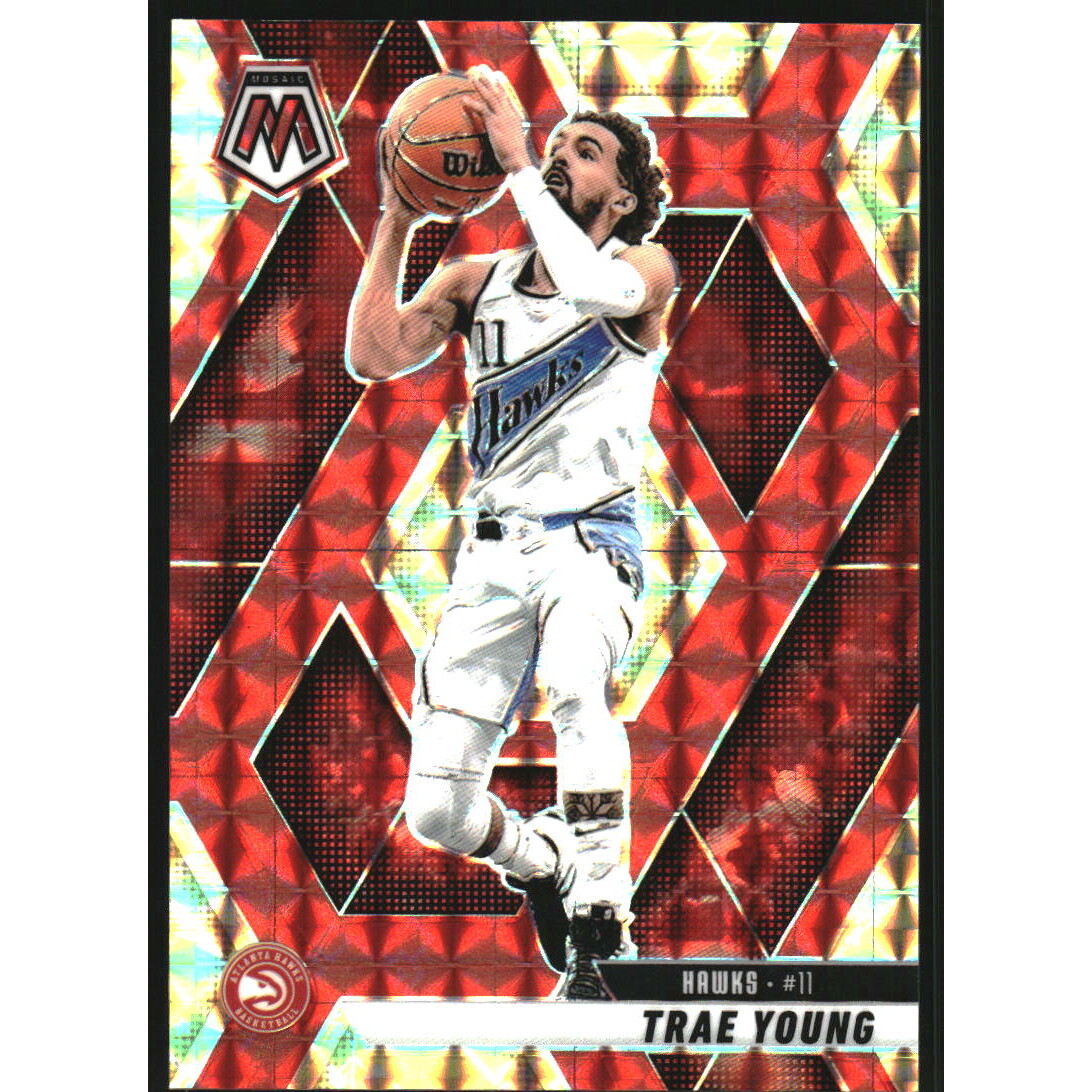 2024-25 Panini Mosaic Mosaic Choice Fusion Red and Yellow #110 Trae Young