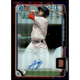 2015 Bowman Chrome Prospect Autographs Purple Refractors #BCAPCA Carlos Asuaje