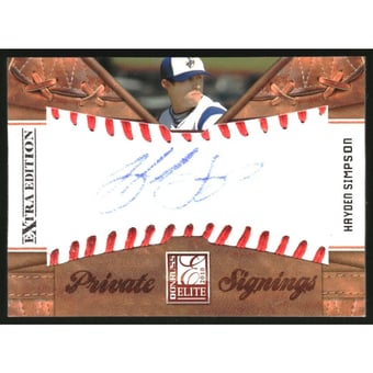 2010 Donruss Elite Extra Edition Private Signings #15 Hayden Simpson/125