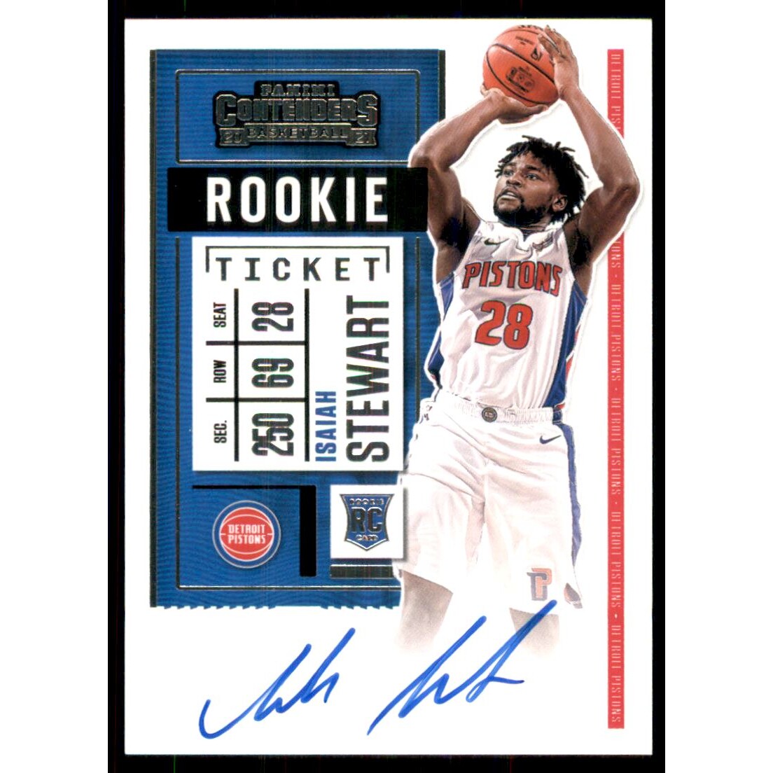 2020-21 Panini Contenders #121 Isaiah Stewart AU RC 2020-21 Panini Contenders #121 Isaiah Stewart AU RC