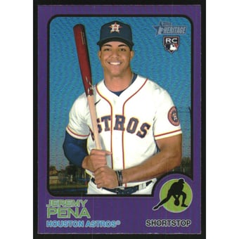 2022 Topps Heritage Chrome Purple Refractors #629 Jeremy Pena