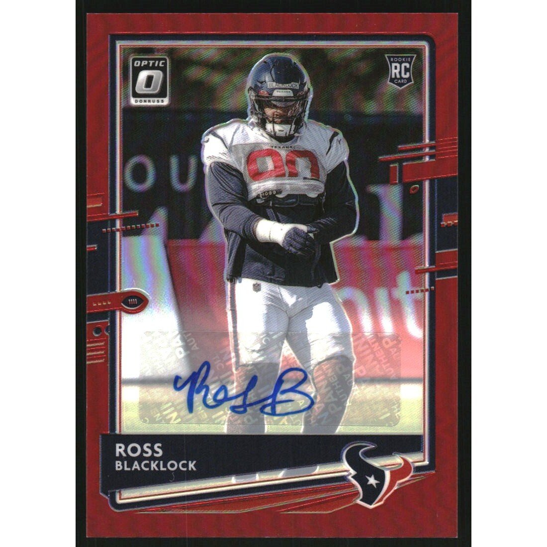 2020 Donruss Optic Rookies Autographs Red #133 Ross Blacklock/50. rookie card picture