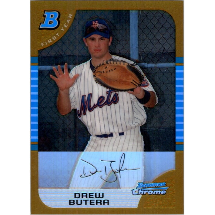 2005 Bowman Chrome Draft Gold Refractors #BDP44 Drew Butera FY. rookie card picture