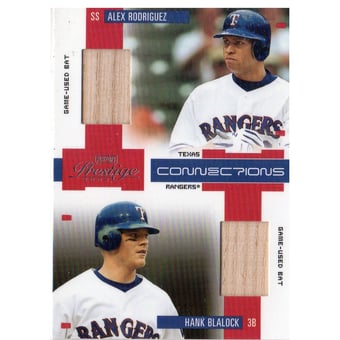 2004 Playoff Prestige Connections Material #12 Alex Rodriguez Bat/Hank Blalock Bat