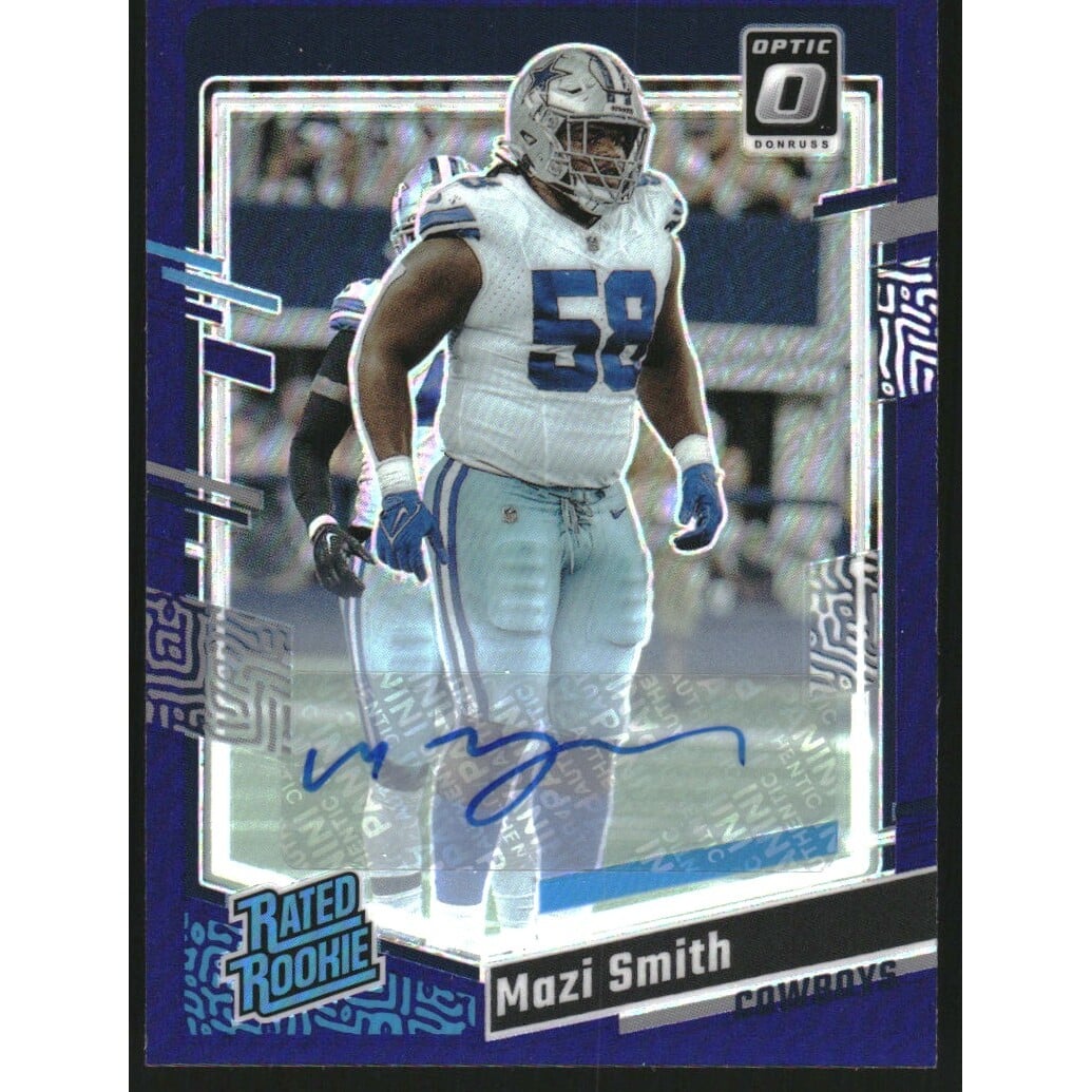 2023 Donruss Optic Rated Rookies Autographs Purple #228 Mazi Smith. rookie card picture