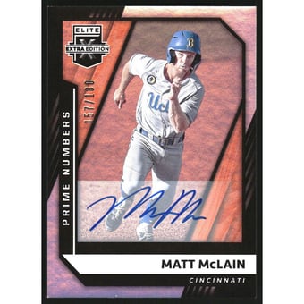 2021 Elite Extra Edition Signatures Prime Numbers A #17 Matt McLain/180