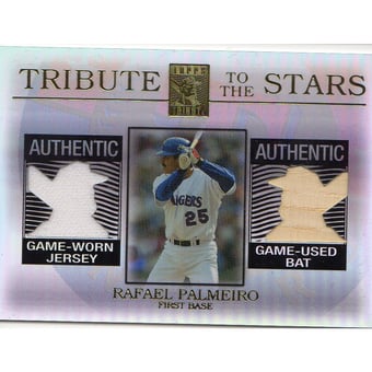 2003 Topps Tribute Contemporary Tribute to the Stars Dual Relics #RP Rafael Palmeiro Bat-Jsy
