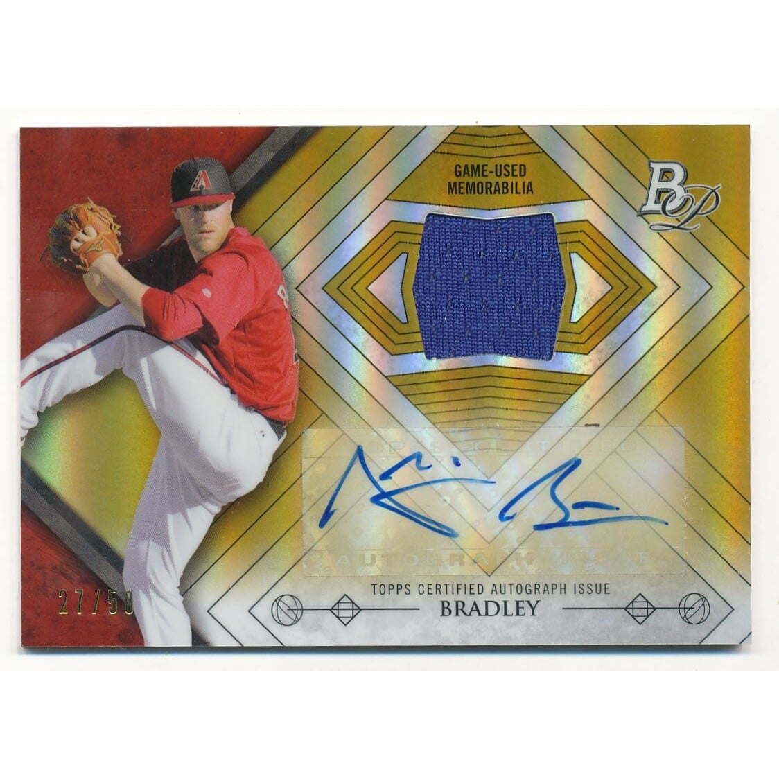 2014 Bowman Platinum Relic Autographs Gold Refractors #ARAB Archie Bradley. rookie card picture