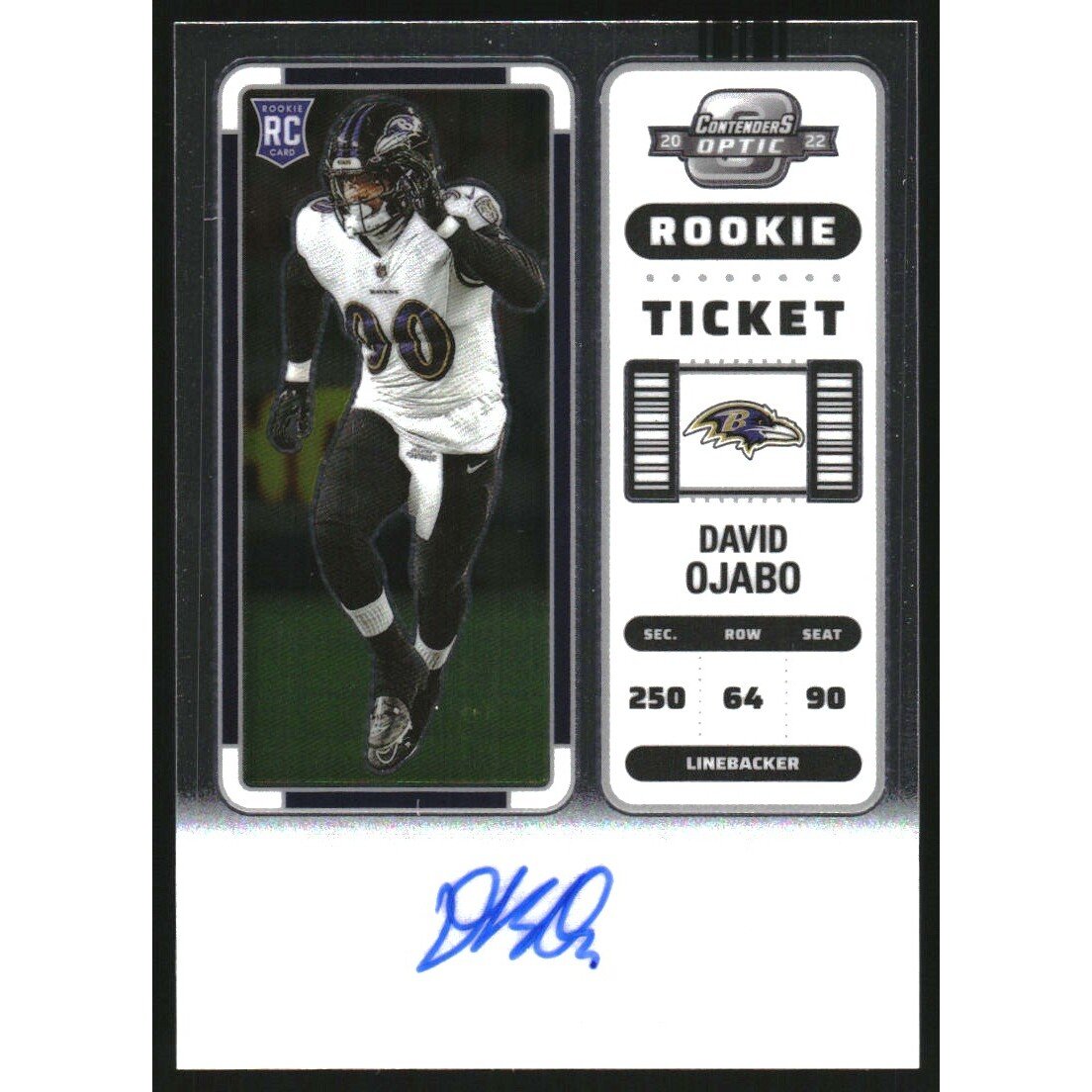 2022 Panini Contenders Optic #156 David Ojabo AU RC. rookie card picture