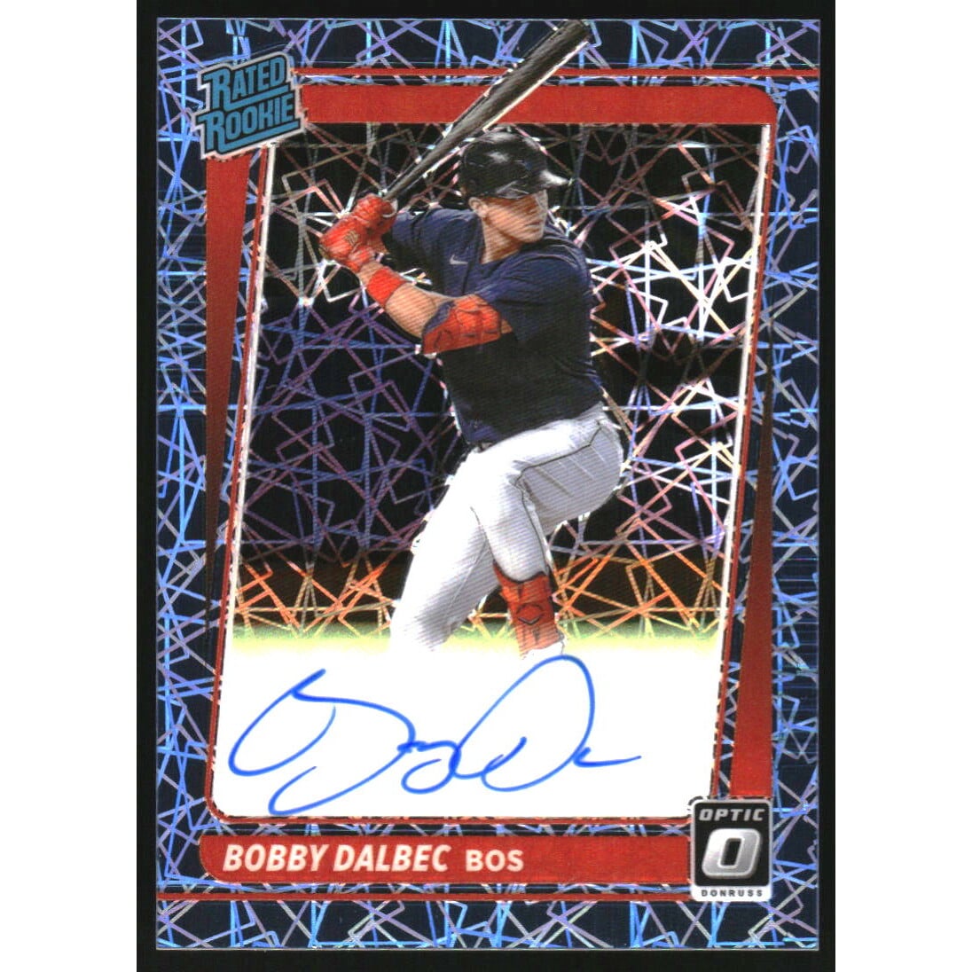 2021 Donruss Optic Rated Rookies Signatures Carolina Blue Velocity #34 Bobby Dalbec/75