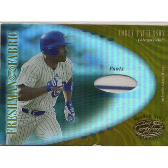 2001 Leaf Certified Materials Mirror Gold #157 Corey Patterson FF Pants