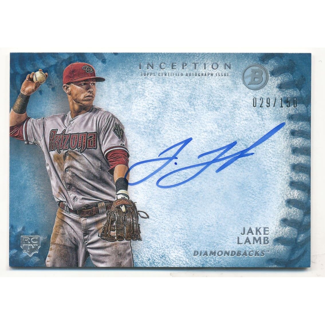 2015 Bowman Inception Rookie Autographs Blue #RAJL Jake Lamb. rookie card picture