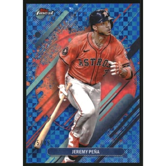 2025 Finest Blue Checkerboard Refractors #240 Jeremy Pena