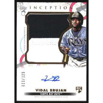 2022 Topps Inception Jumbo Patch Autographs #IAJPVB Vidal Brujan/125