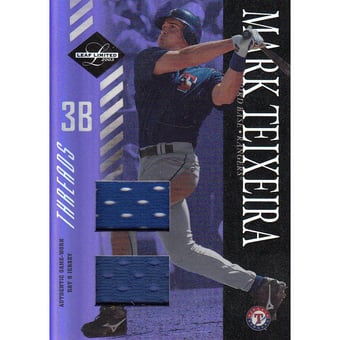 2003 Leaf Limited Threads Double Prime #47 Mark Teixeira A Hat-Jsy/10