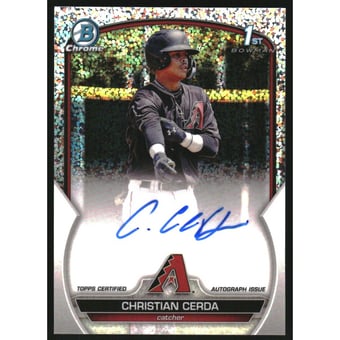 2023 Bowman Chrome Prospect Autographs Speckle Refractors #CPACCE Christian Cerda