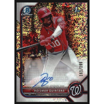 2022 Bowman Chrome Prospect Autographs Speckle Refractors #CPARQT Ronnier Quintero